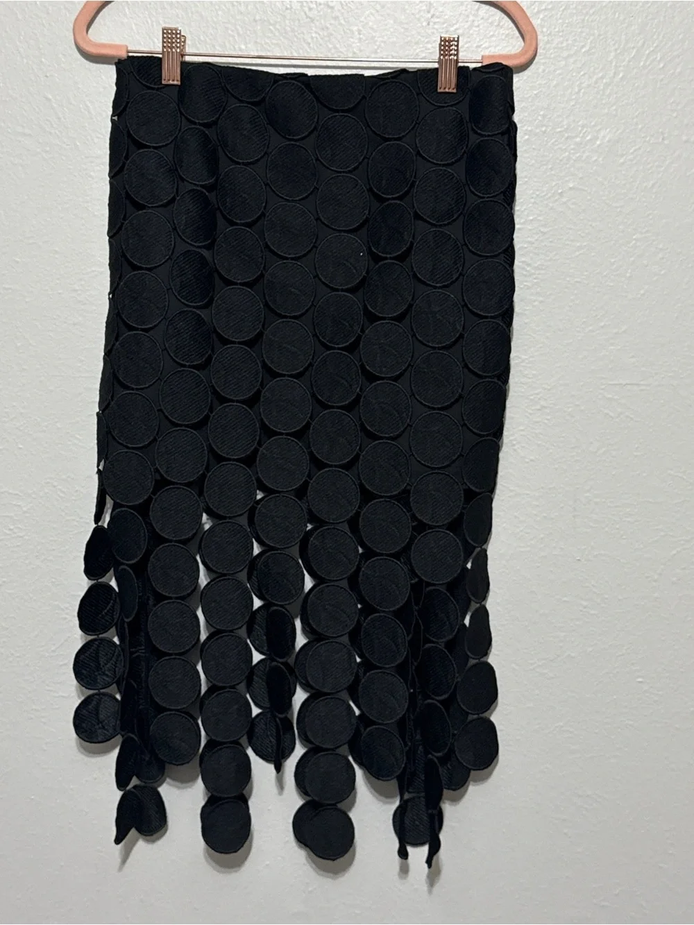 Commense Laser Cut Circle Embellished Double Layer Midi Skirt Party Festival - Picture 5 of 8